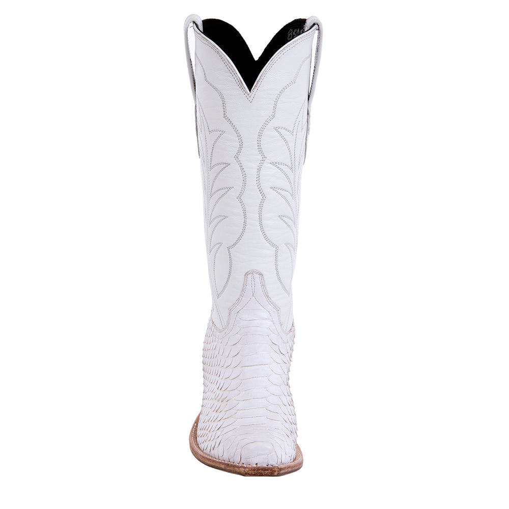 Ladies Cowboy 13-2 White Python/White Aniline Winn Stitch