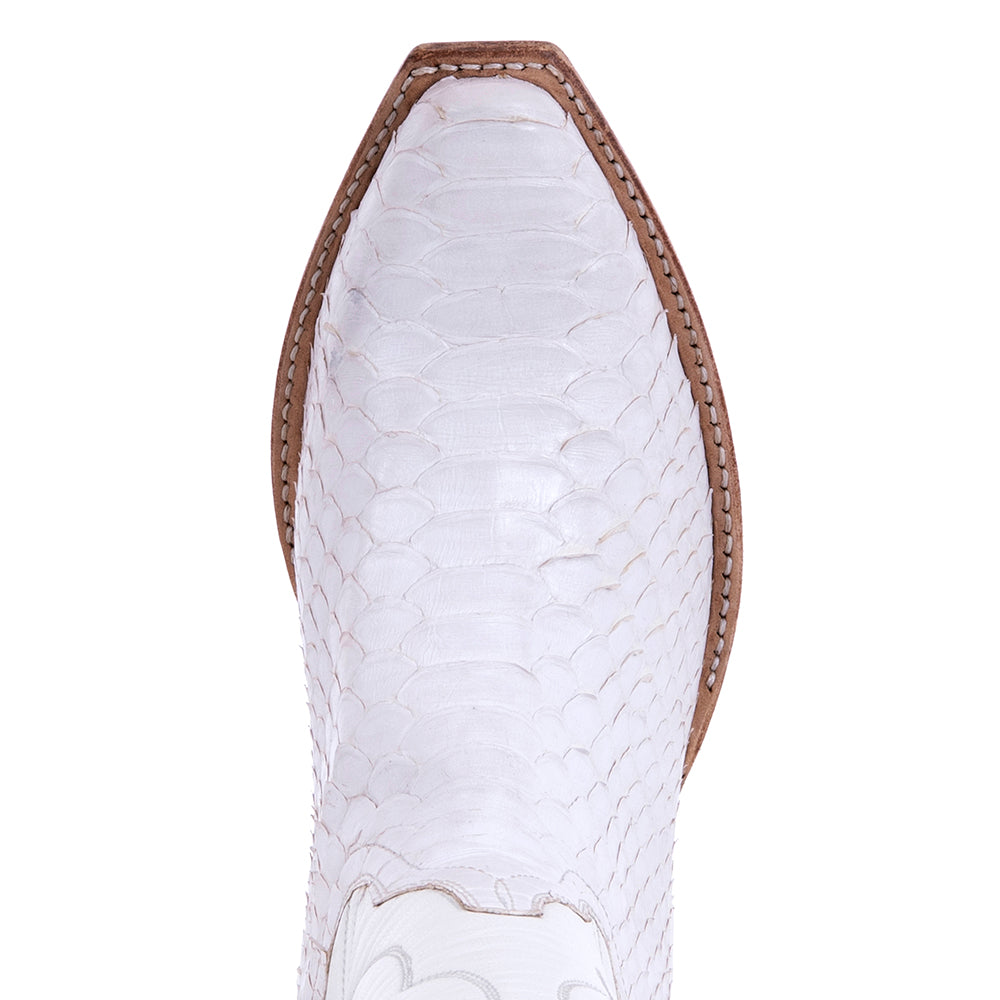 Ladies Cowboy 13-2 White Python/White Aniline Winn Stitch