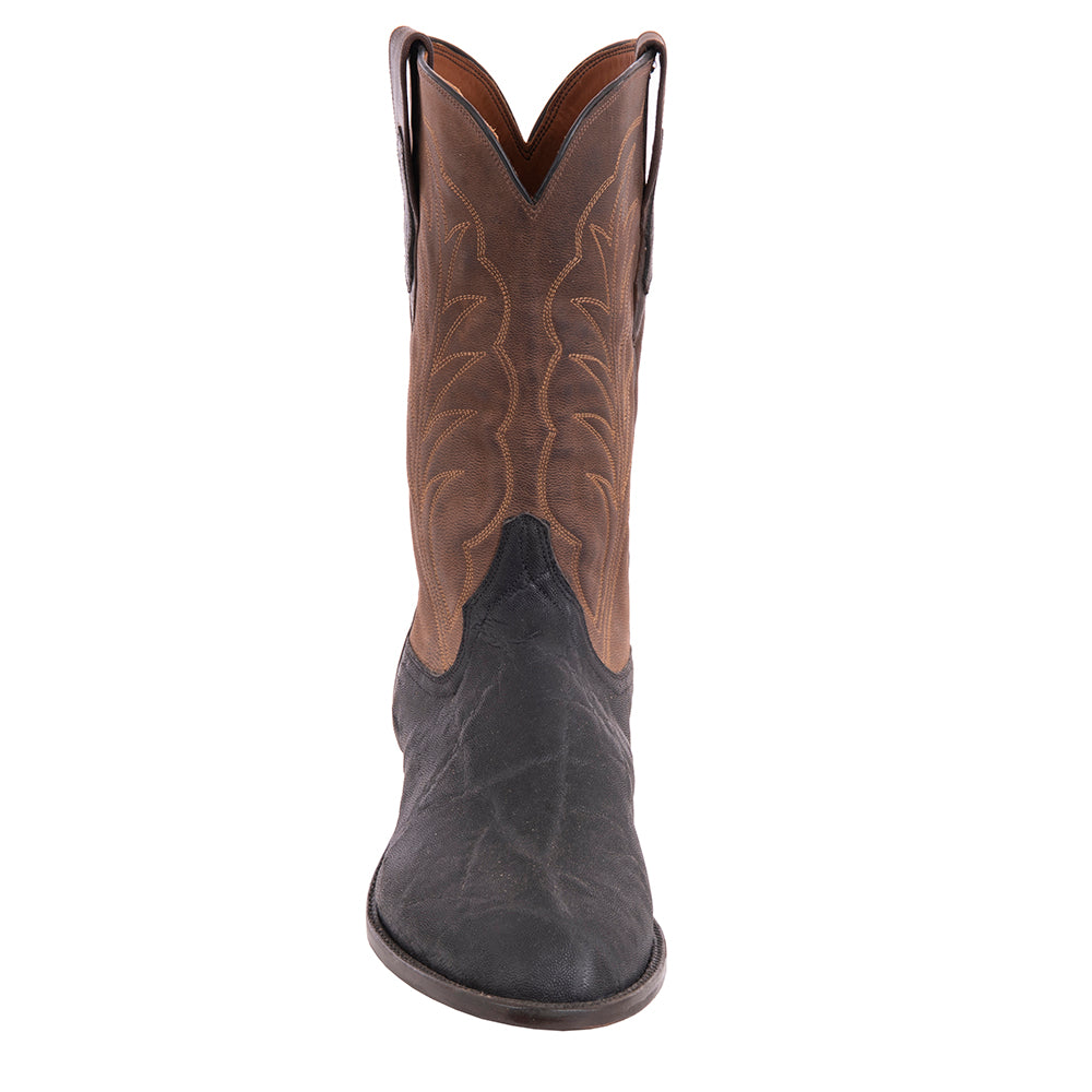 Men's Roper 12-2 Black Elephant/Tobac Goat Winn Stitch
