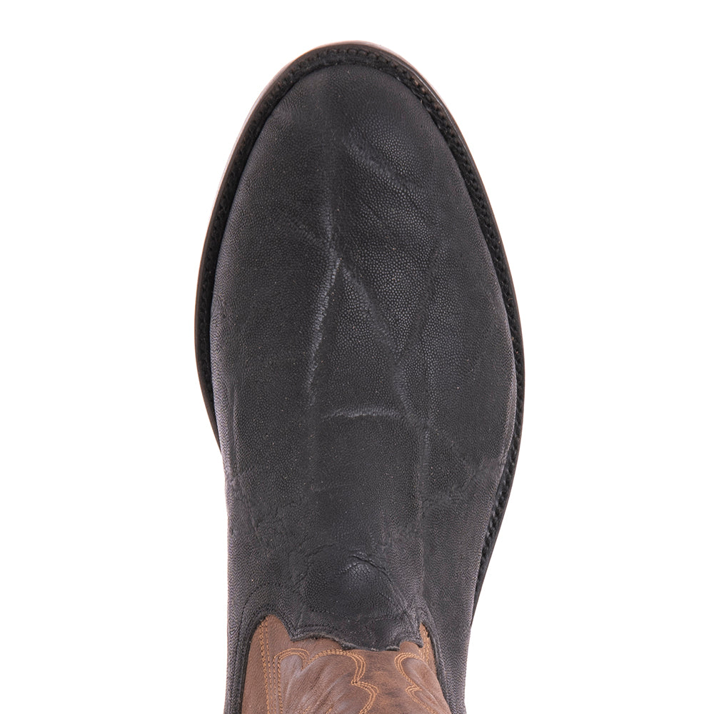 Men's Roper 12-2 Black Elephant/Tobac Goat Winn Stitch
