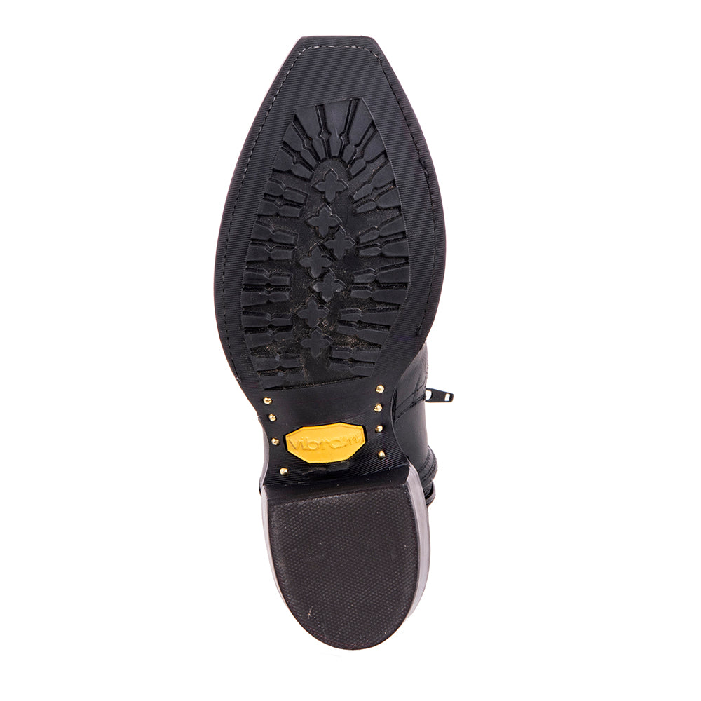Men's Shorty Black Caiman Black Aniline Mini Vibram Sole