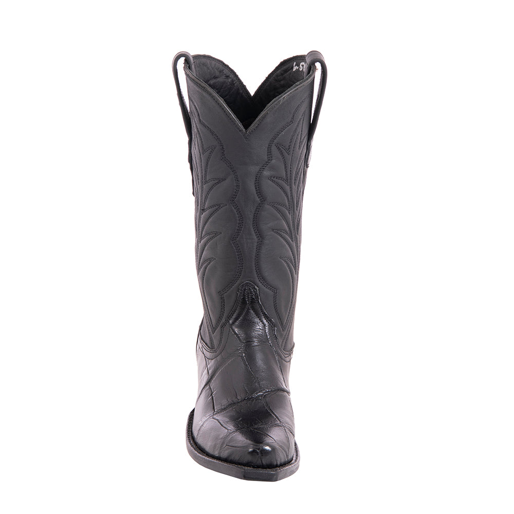 Ladies Cowboy 12-2 Black American Alligator Bias Cut/Black Aniline Winn