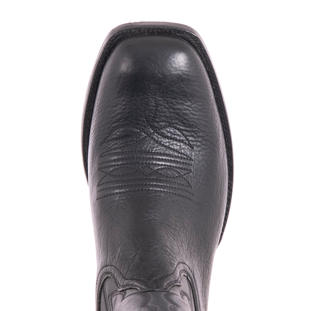 Men's Cowboy 12-2 Black Bison/Black Aniline Winn Toe Bug Mini Vibram