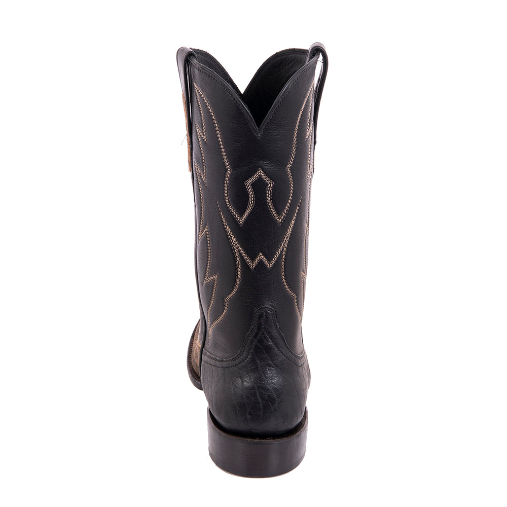 Men's Cowboy 12-2 Tan Giraffe/Black Aniline Crown Spur Lip
