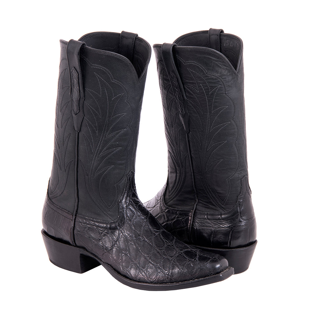 Men's Cowboy 12-2 Black Wild Gator/Black Mad Dog Goat Winn