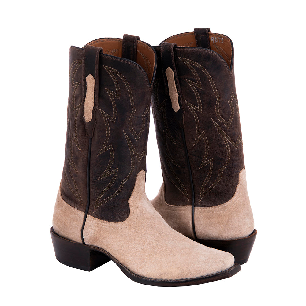 Men's Cowboy 12-2 Dusty Tan RO/Tobac Goat Crown Stitch
