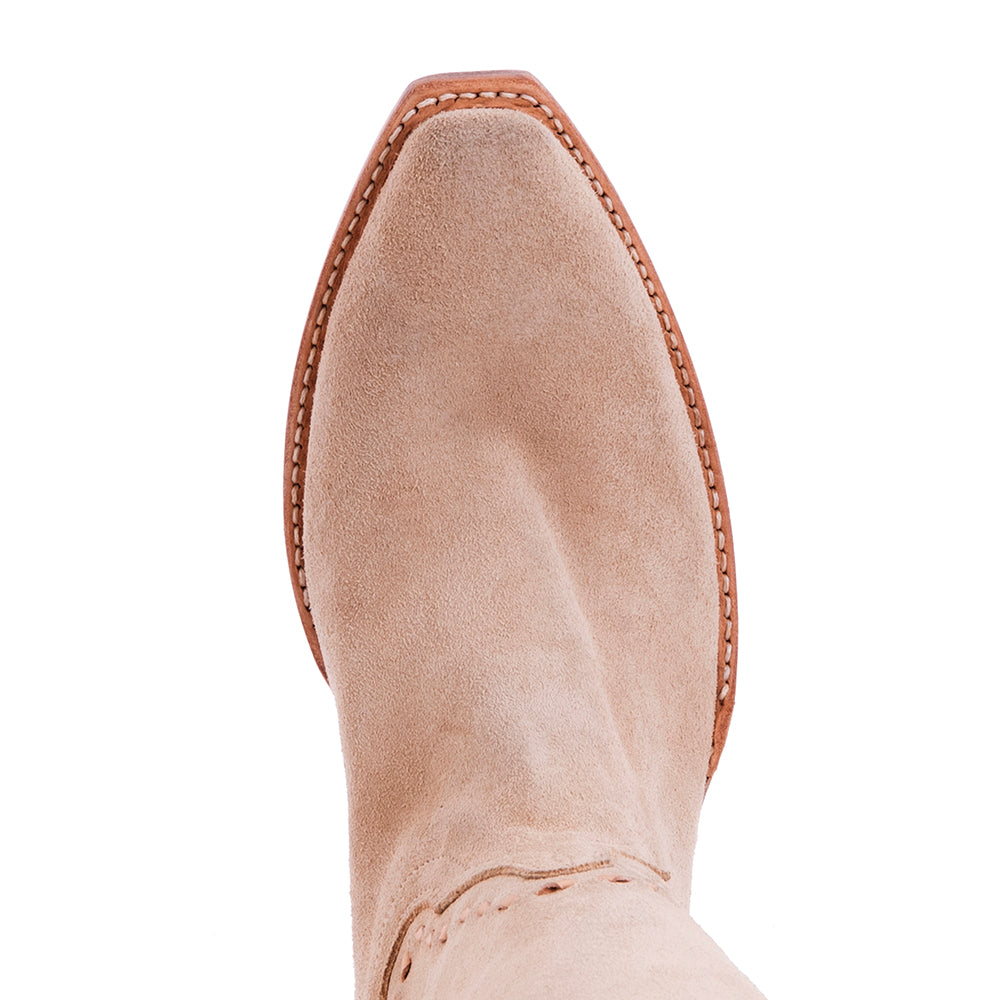 Ladies Cowboy 13-2 Tan RO Covered Side Seam Full Natural Buckstitch