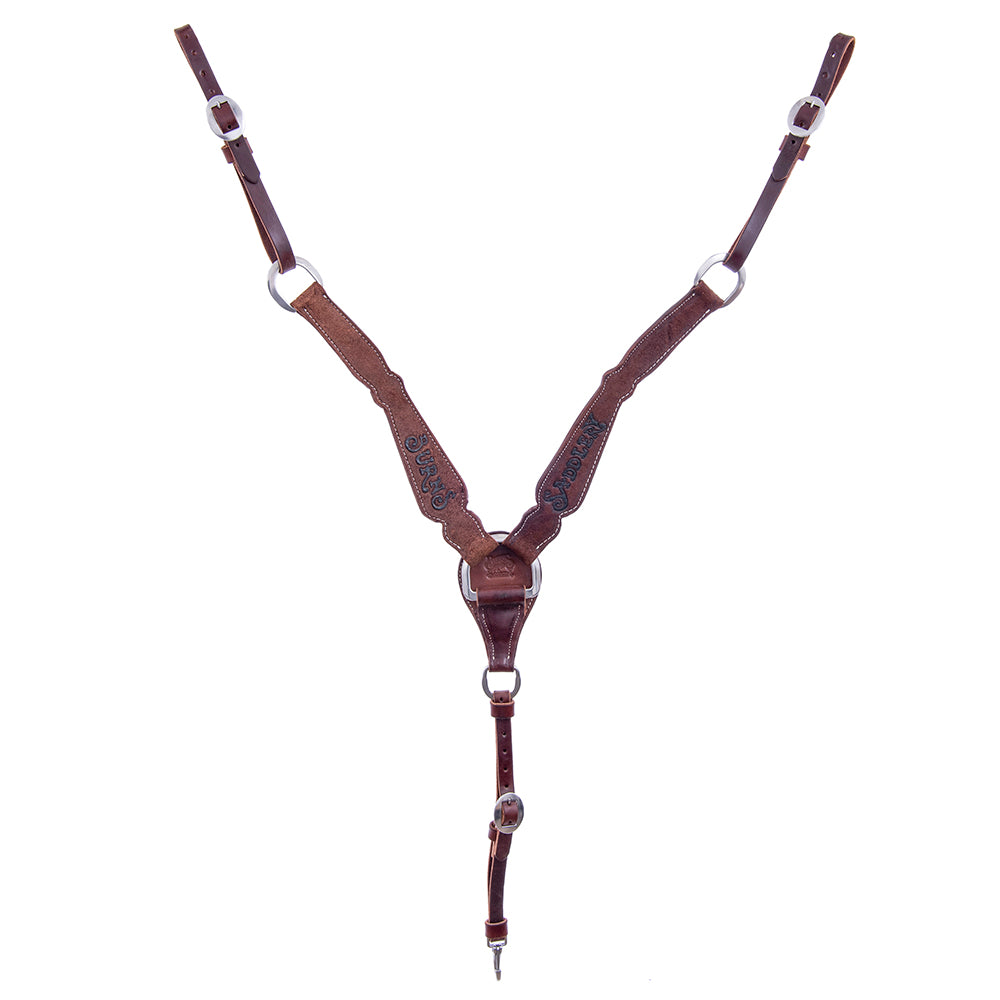 3 Piece Chocolate Roughout Burns Saddlery Barrel Breast Collar