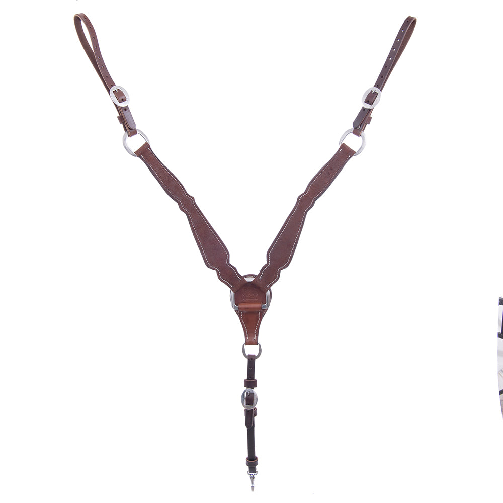 3 Piece Chocolate Roughout Plain Barrel Breast Collar