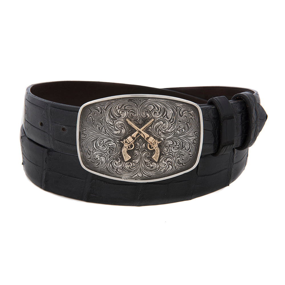 SUNSET TRAILS COLT BUCKLE W/ 14K PISTOL