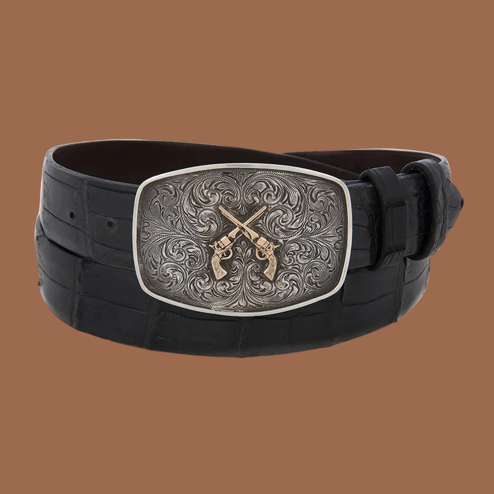 SUNSET TRAILS COLT BUCKLE W/ 14K PISTOL