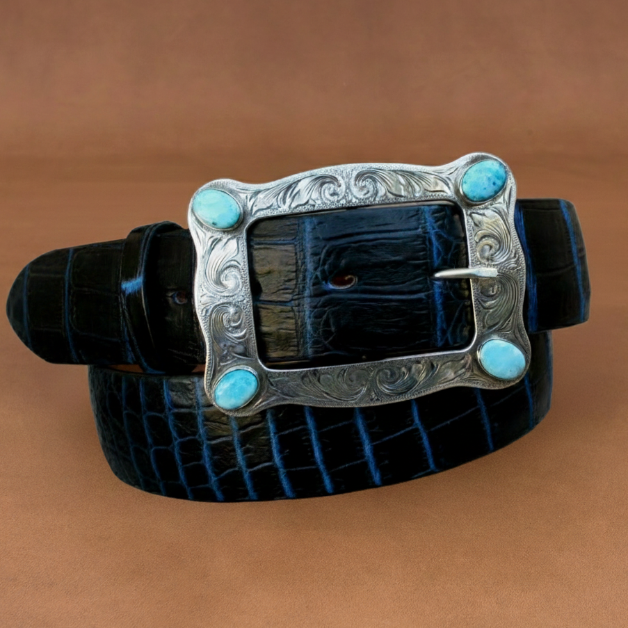 LARGE HART BUCKLE W/ WESTERN ENGRAVING AND TQ