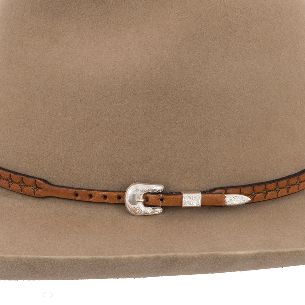 SANTA FE STAR HATBAND ANTIQUE W/TURQUOISE
