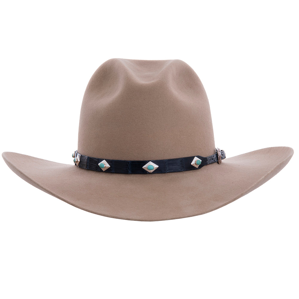 BLUE GATOR HATBAND W/ 9 TQ STONES AND SS DIAMONDS