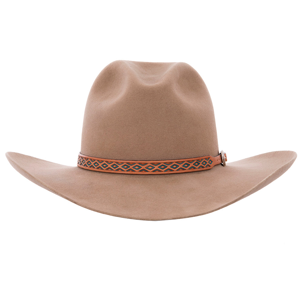 ANTIQUE HATBAND W/TQ TOOLED DIAMOND HALF DIAMOND