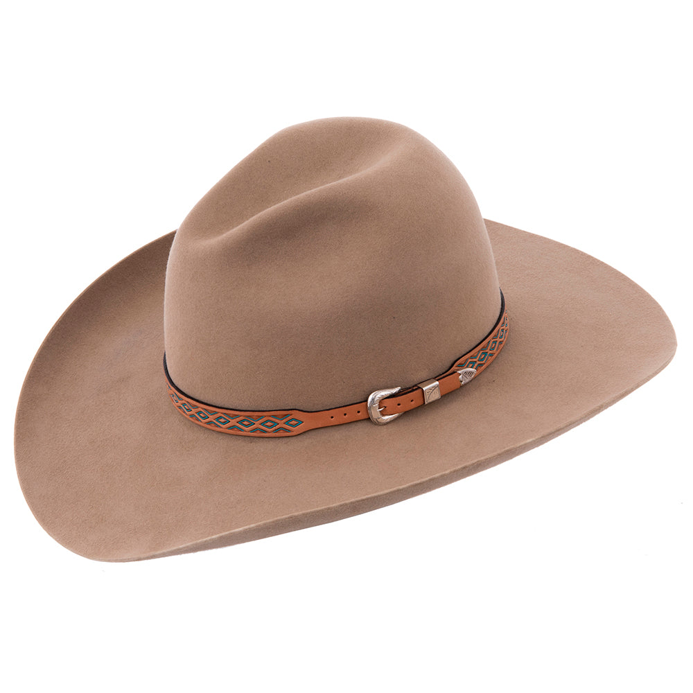 ANTIQUE HATBAND W/TQ TOOLED DIAMOND HALF DIAMOND