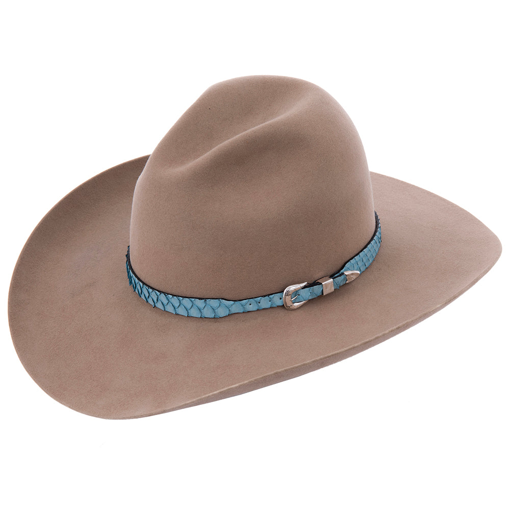 TURQUOISE PYTHON EXOTIC WIDE HATBAND