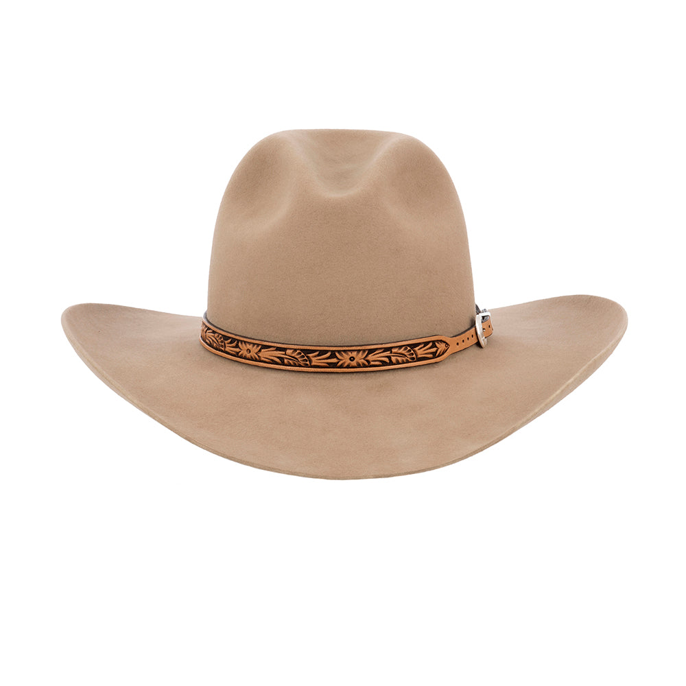 WIDE WILDROSE HATBAND ANTIQUE BROWN