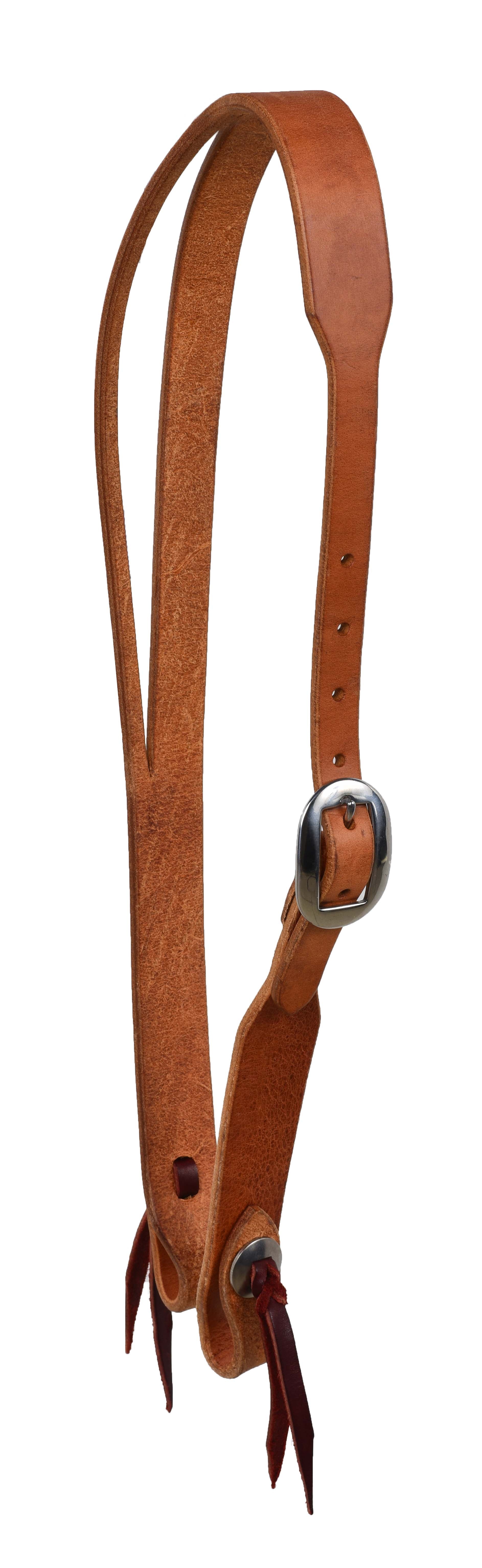 Harness Leather Split Ear Headstall with Stainless Hardware