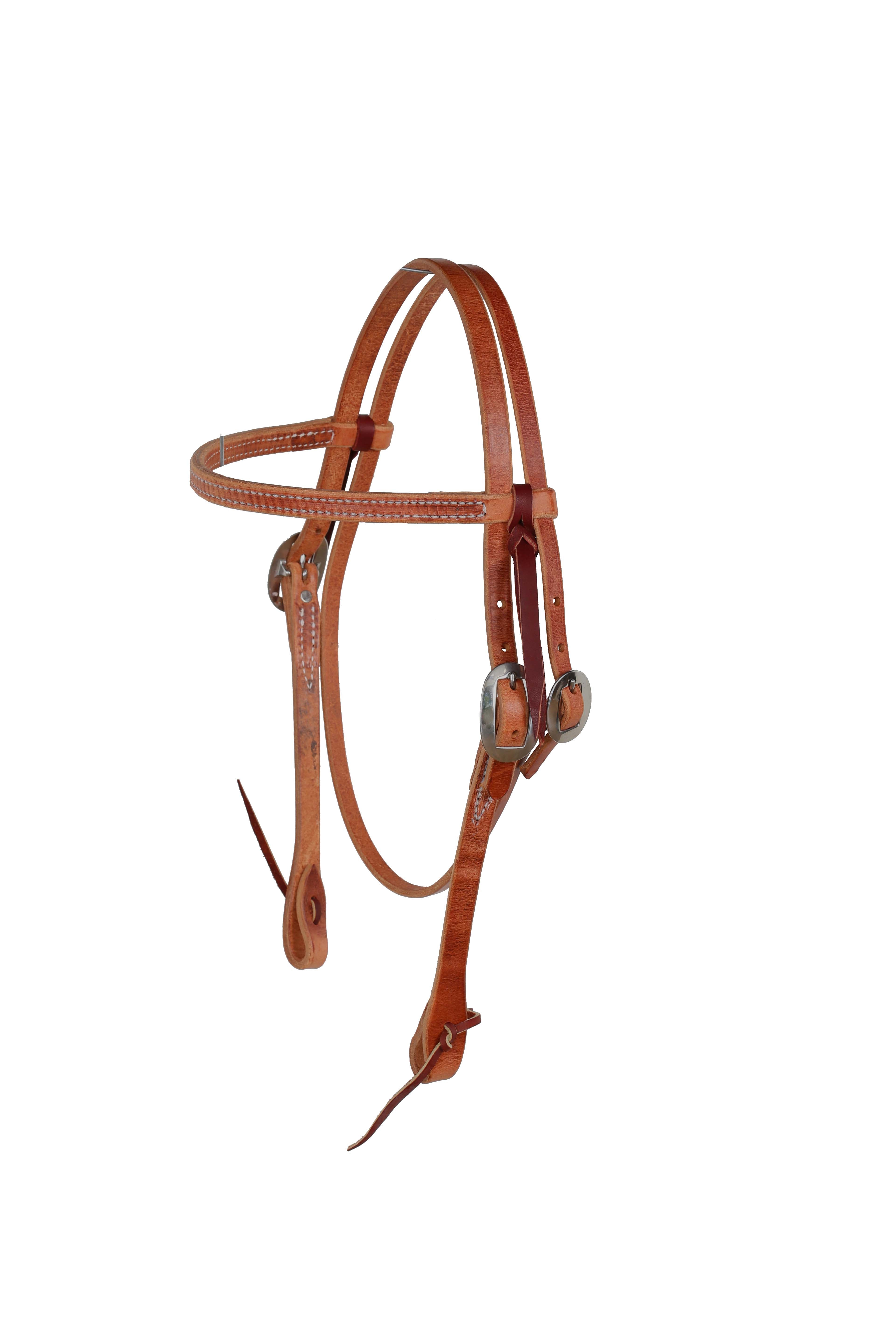 Harness Leather Browband Headstalls Stainless Hardware Tie Ends