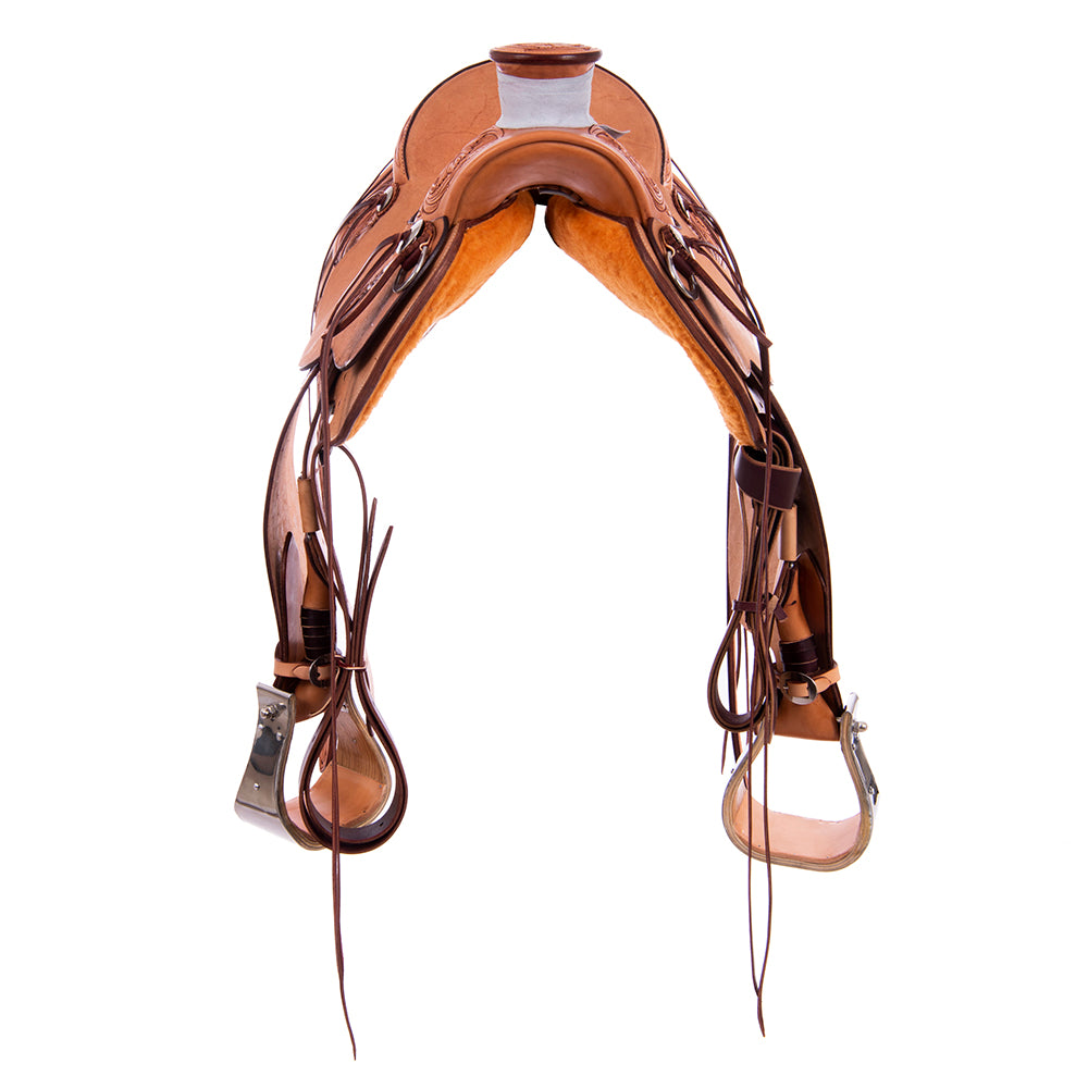 1/4 Russet SO 3/4 RO Ranch Saddle- Kidney Bean- 5/8 Wyo Floral- Cheyenne- Hard Seat