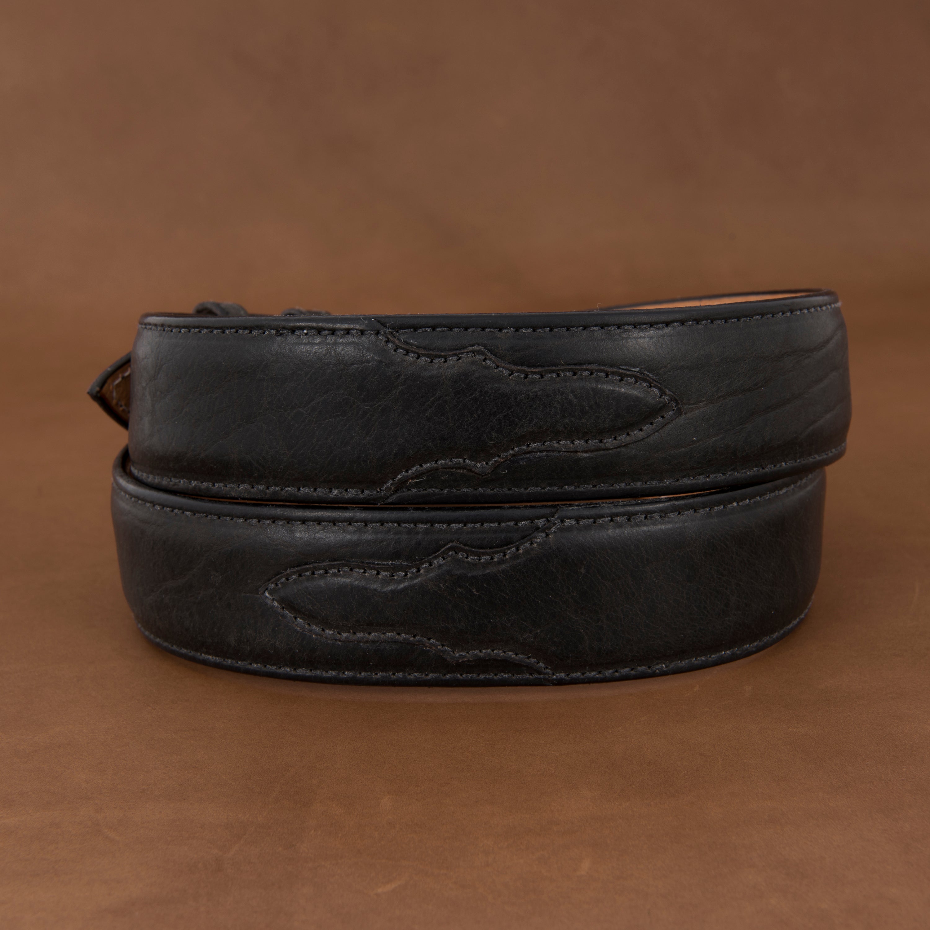 1 1/2" BLACK BISON BELT W/BILLETS