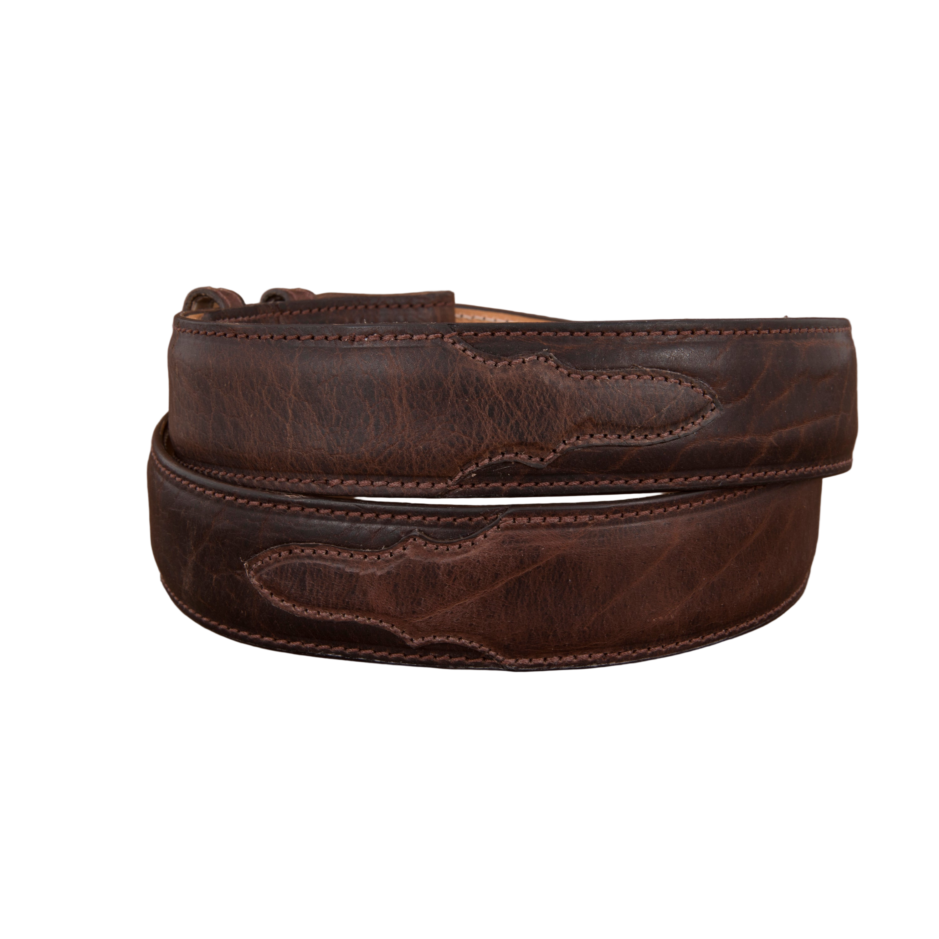 1 1/2" MOCHA BISON BELT W/BILLETS