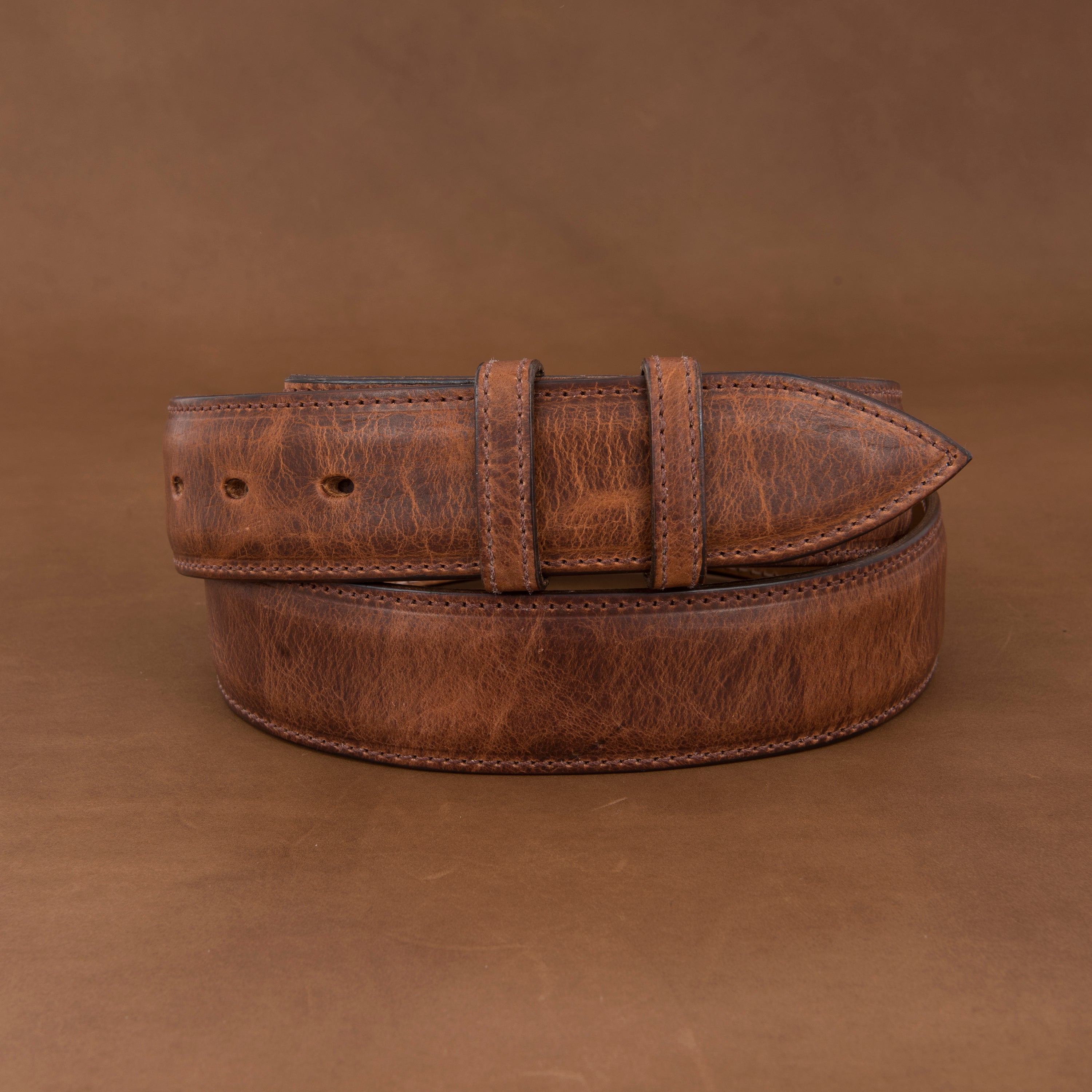 1 1/2" WHISKEY BISON BELT W/BILLETS