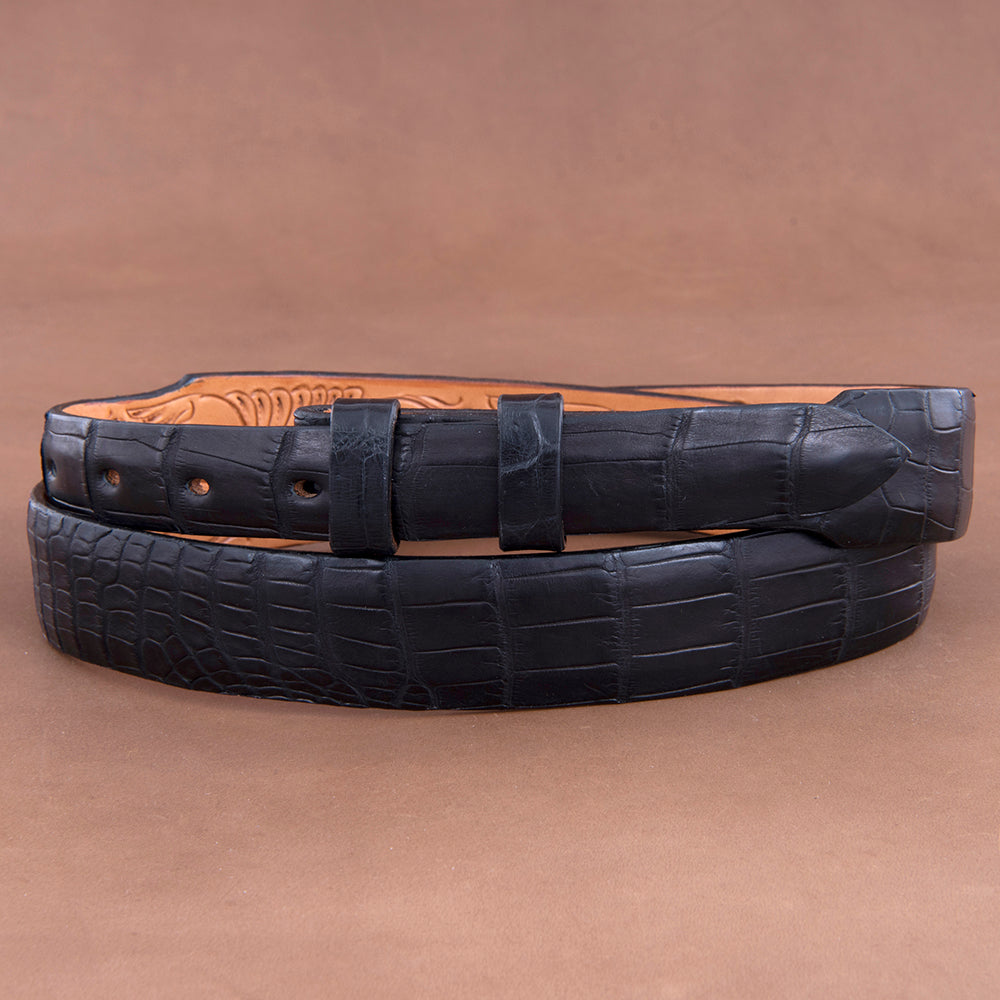 Tapered Alligator Black Matte Belt