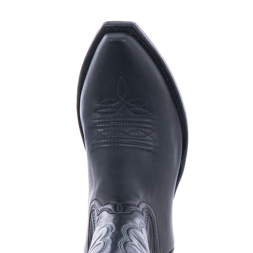 Ladies Cowboy 13-2 Black Aniline Blue Winn Stitch Toe Bug