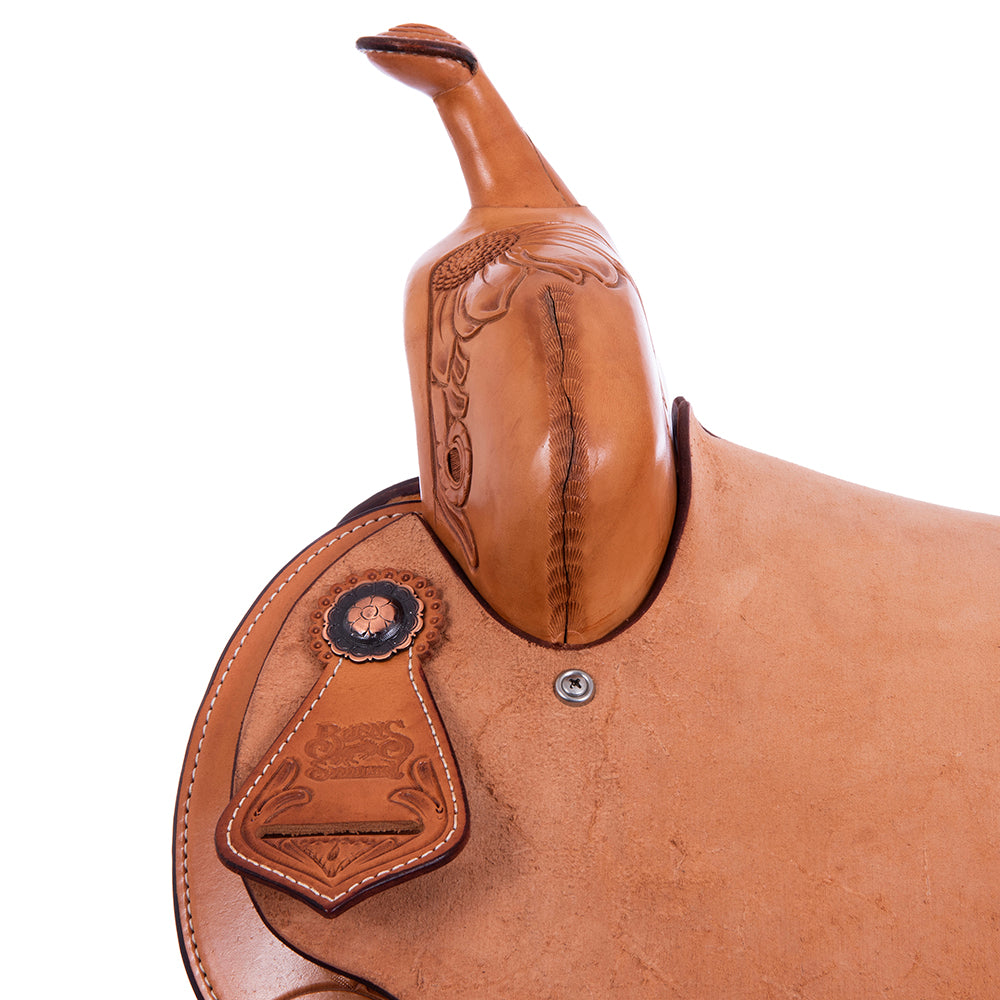 RUSSET 1/2 SMOOTH 1/2 ROUGHOUT BARREL SADDLE - SEMI SQUARE SKIRTS 1/2 SUNNY DAYS