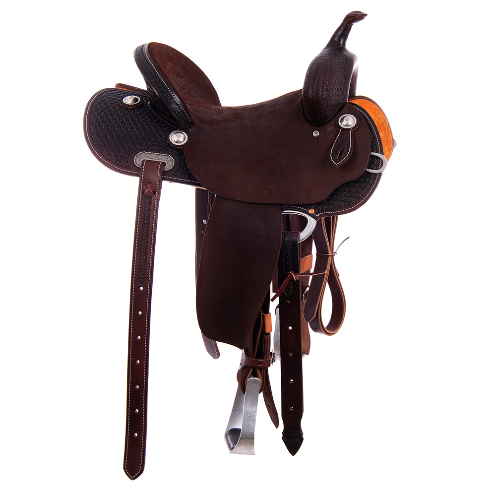 Burns Chocolate SO/RO Barrel Saddle- Round- 1/2 Snowflake