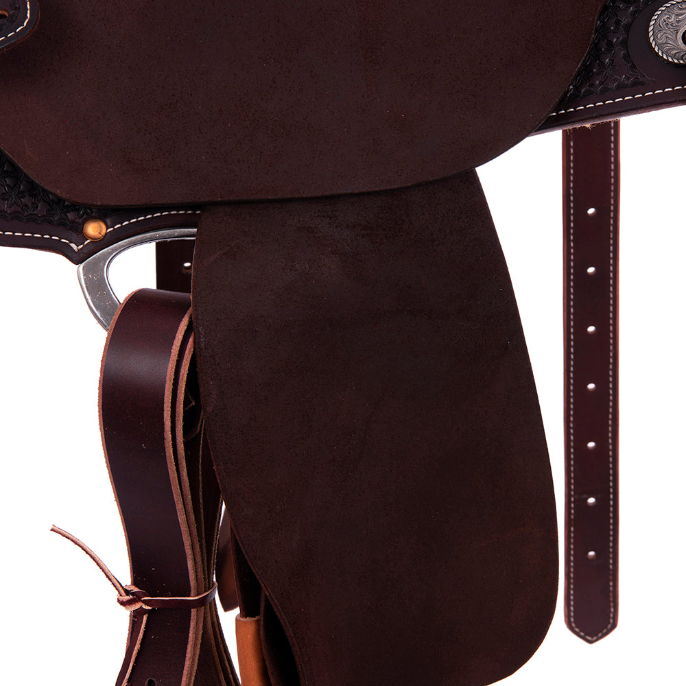 Burns Chocolate SO/RO Barrel Saddle- Round- 1/2 Snowflake
