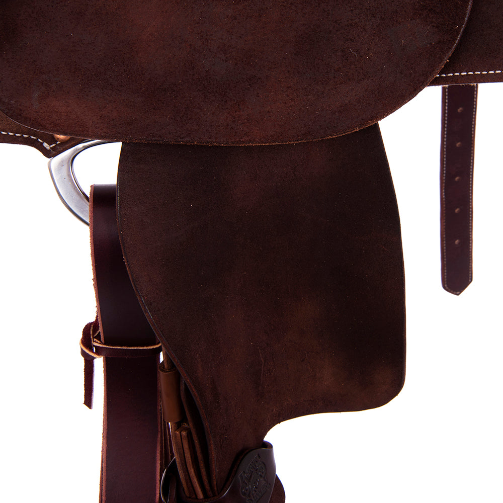 Chocolate Round-Skirt Barrel Saddle with Turquoise Inlay