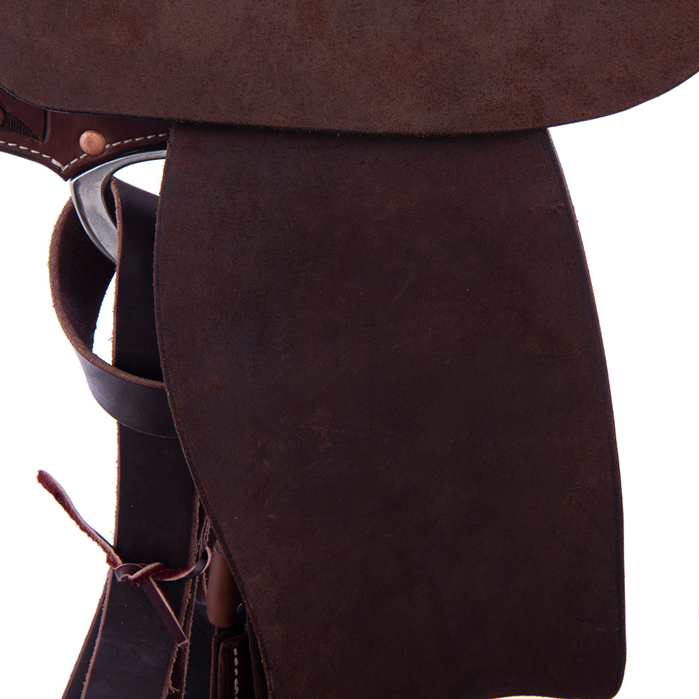 1/2 Smooth Chocolate 1/2 Chocolate Roughout Barrel Saddle - Semi Square 1/2 Sunny D Floral Border