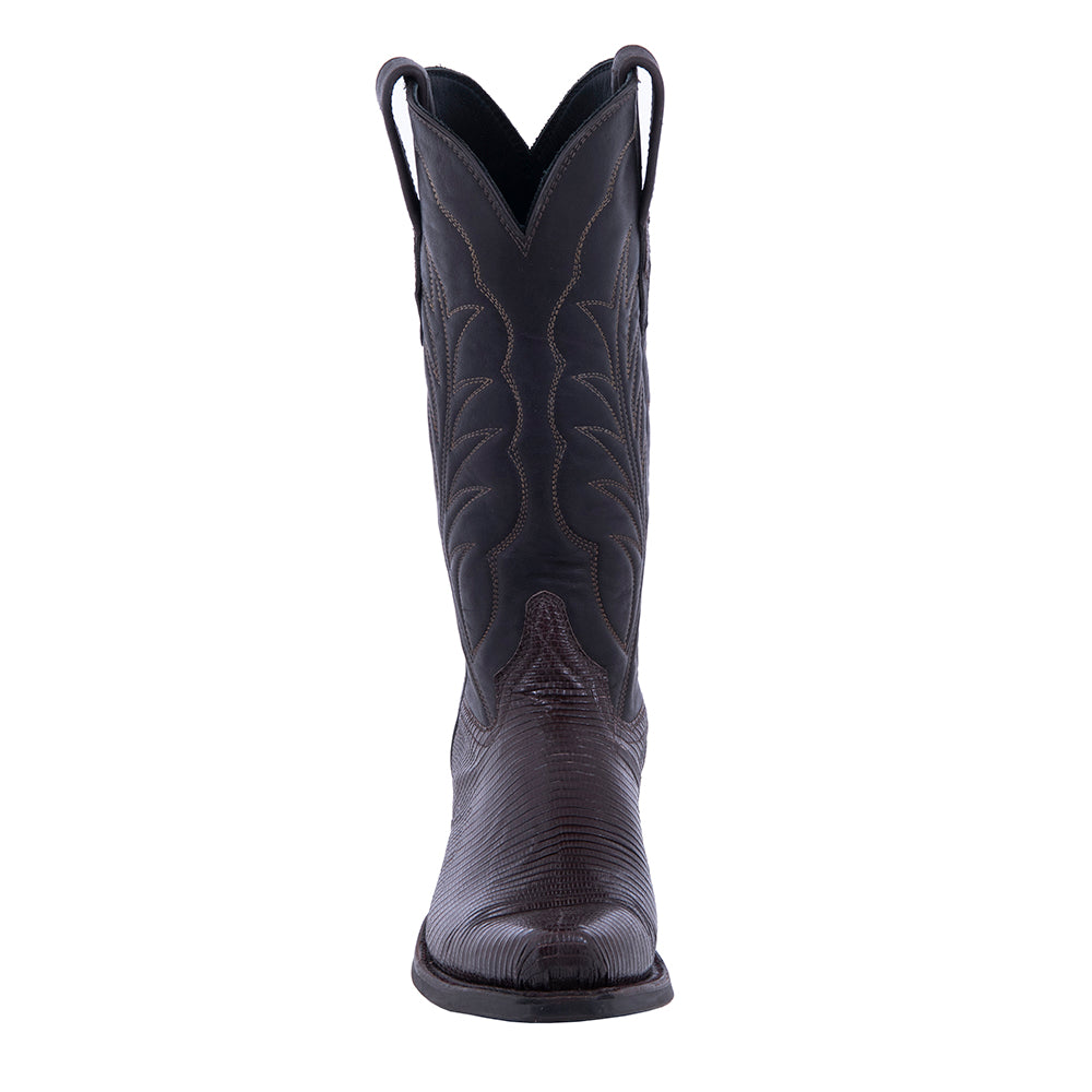 Ladies Cowboy 13" Chocolate Lizard Winn Stitch MV Sole