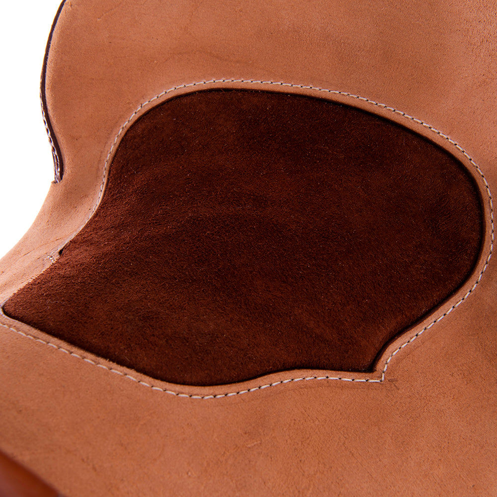 Burns Chestnut SO/RO Barrel Saddle - 1/2 Quilt MW Flower - Rust Suede Inlay