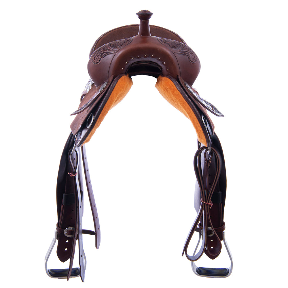 Chocolate Notched 1/2 Waffle Barrel Saddle – Sunny D Tooling