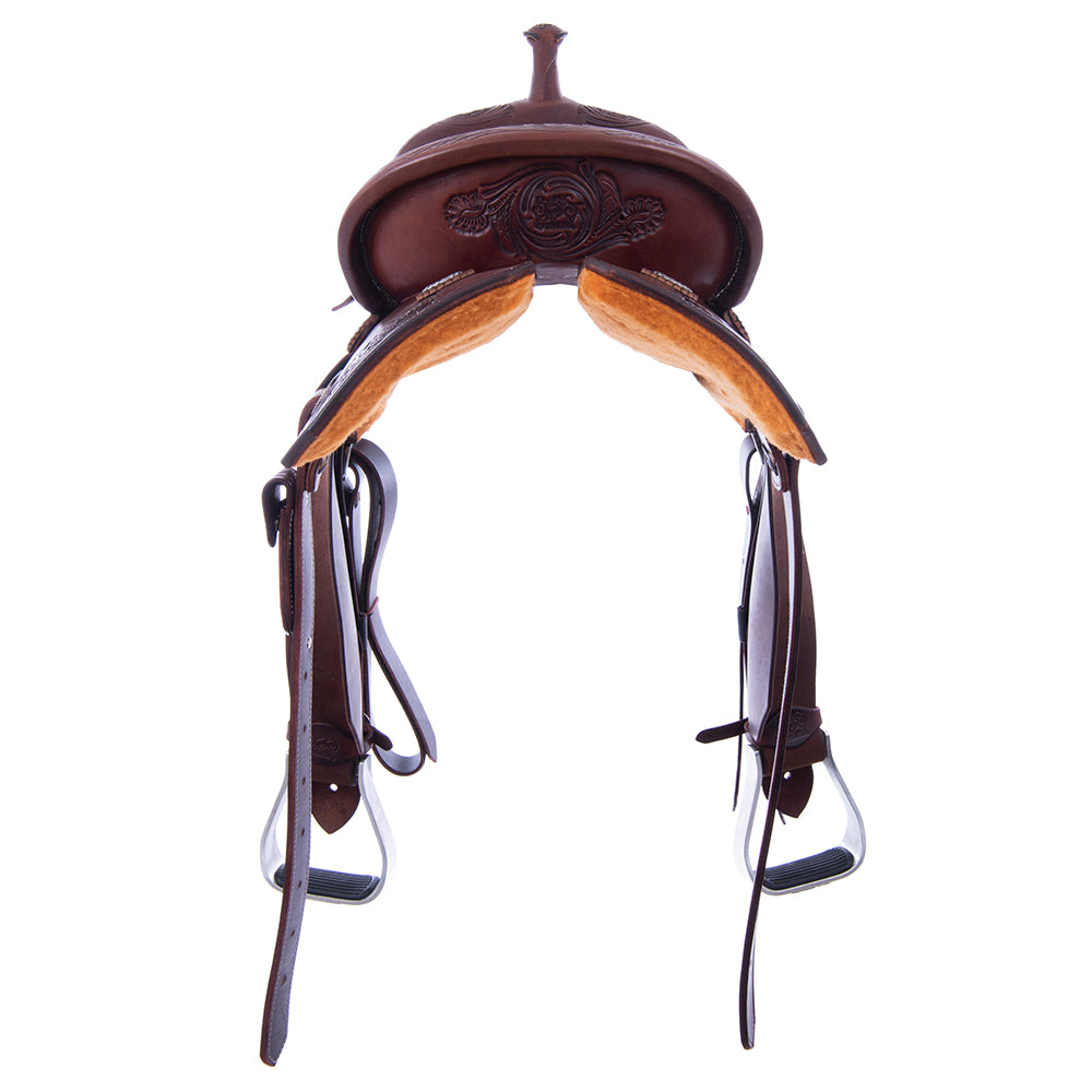 Chocolate Notched 1/2 Waffle Barrel Saddle – Sunny D Tooling