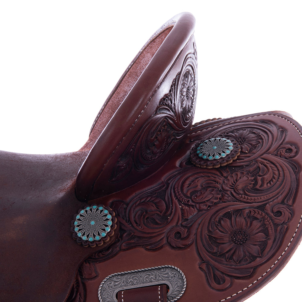 1/2 Chocolate SO/RO Barrel Saddle- Round- 1/2 Sunny D- Standard