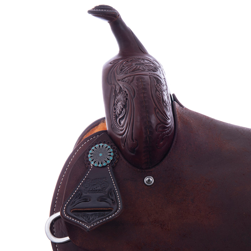 1/2 Chocolate SO/RO Barrel Saddle- Round- 1/2 Sunny D- Standard