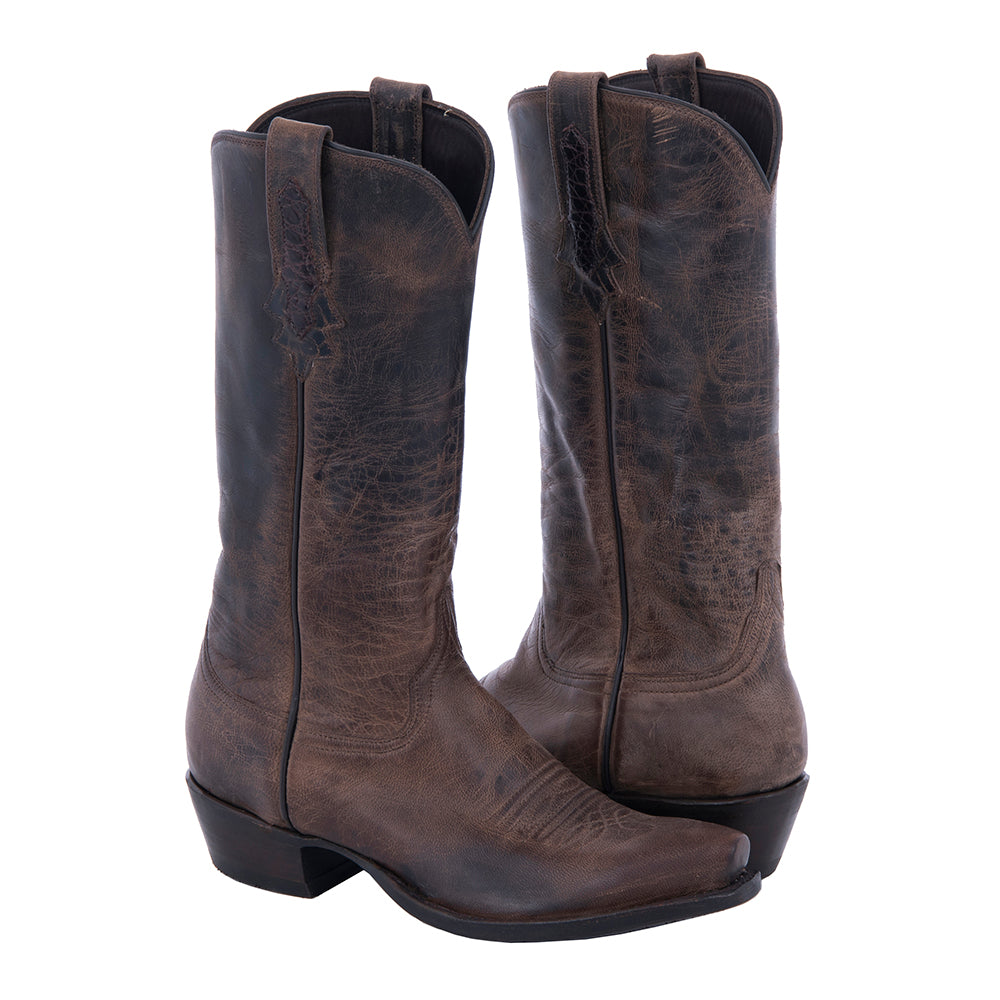 Ladies 12" Tobac Goat Toe Bug Cowboy Boot