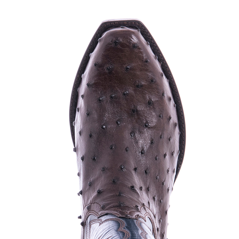 Men's 12" Nicotine FQ Ost Blue Kidskin Winn Cowboy Boot