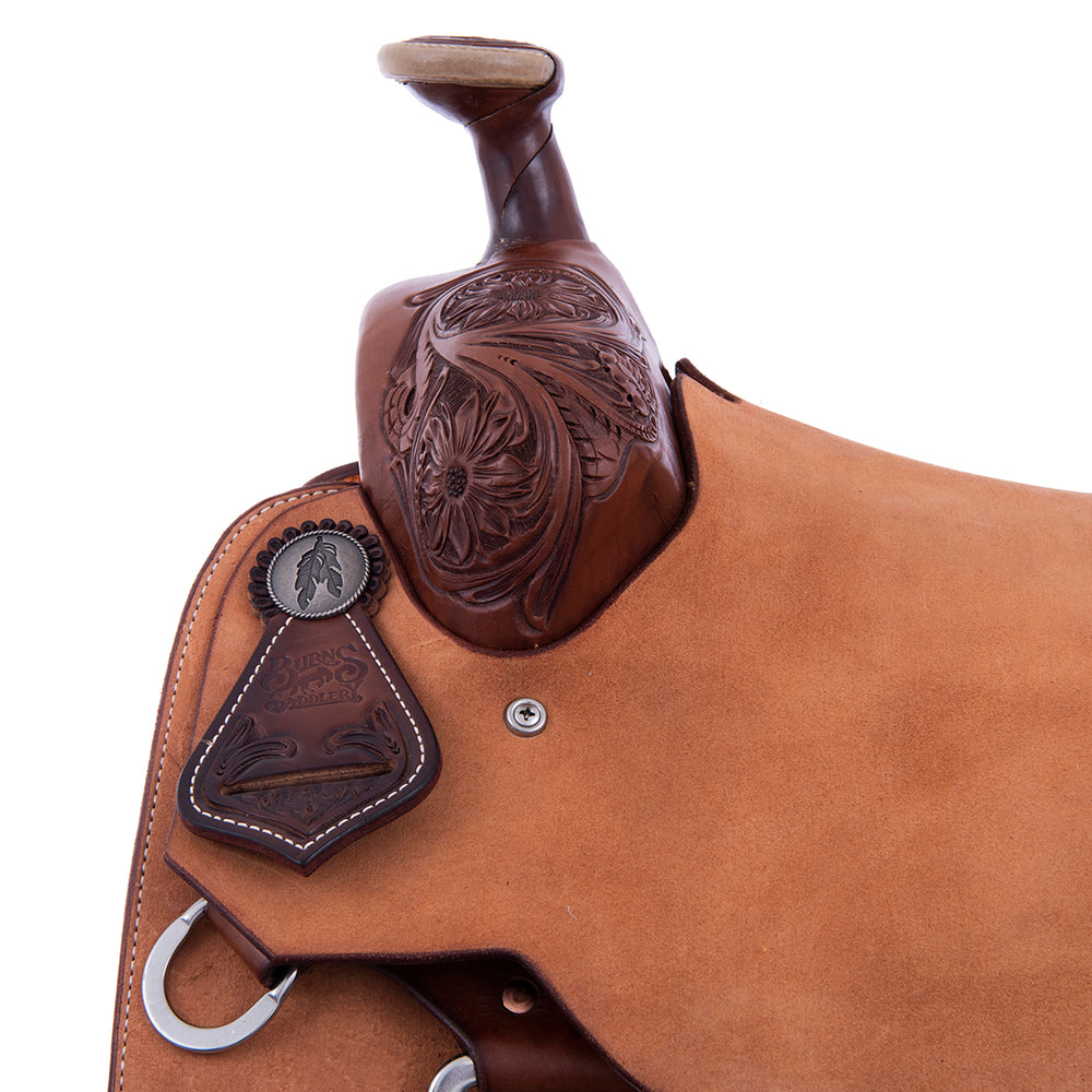 Chocolate and Russet Rope Saddle- Notched Skirts 1/4 Sunny D Tooling 14.5" Seat