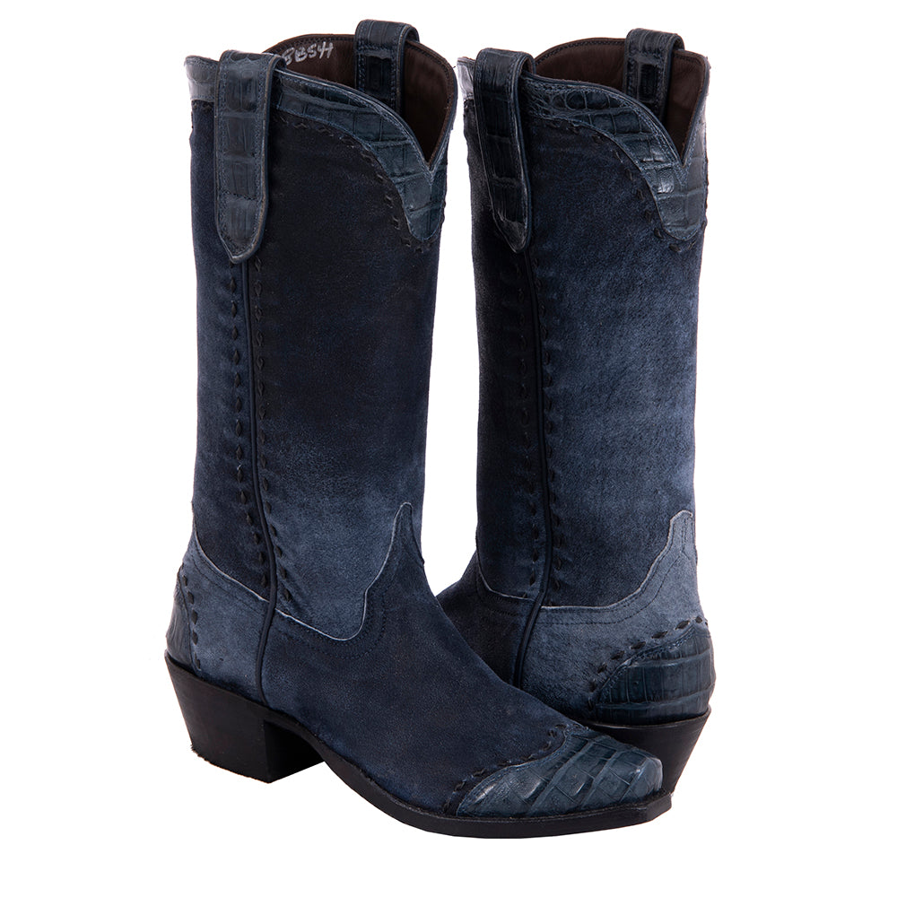 Ladies 13" Navy Break Navy Nile WT, HF, CL Full BS Cowboy