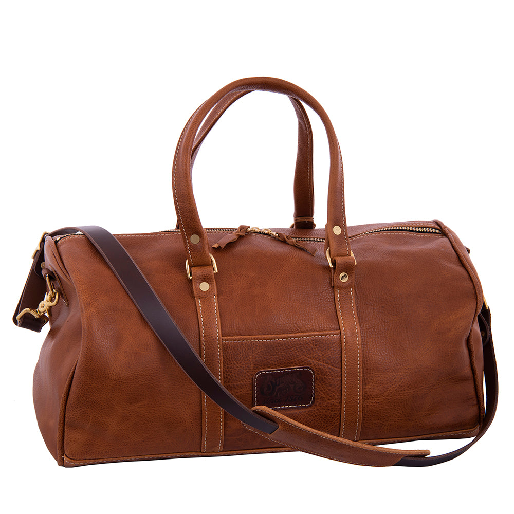 BURNS MEDIUM SADDLE TAN DUFFLE BAG