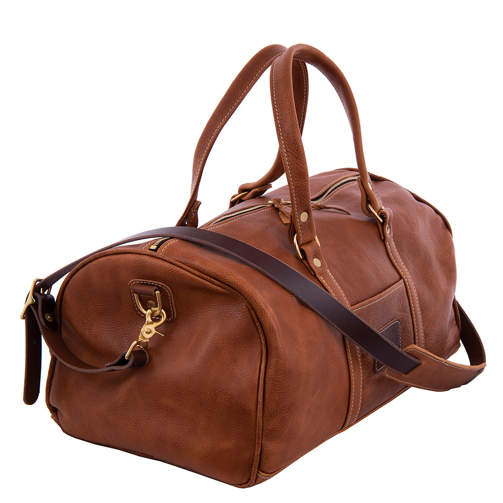 BURNS MEDIUM SADDLE TAN DUFFLE BAG