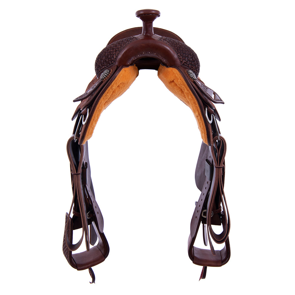 Burns Chocolate SO/RO Team Rope Saddle - Conventional - 1/8 Axe