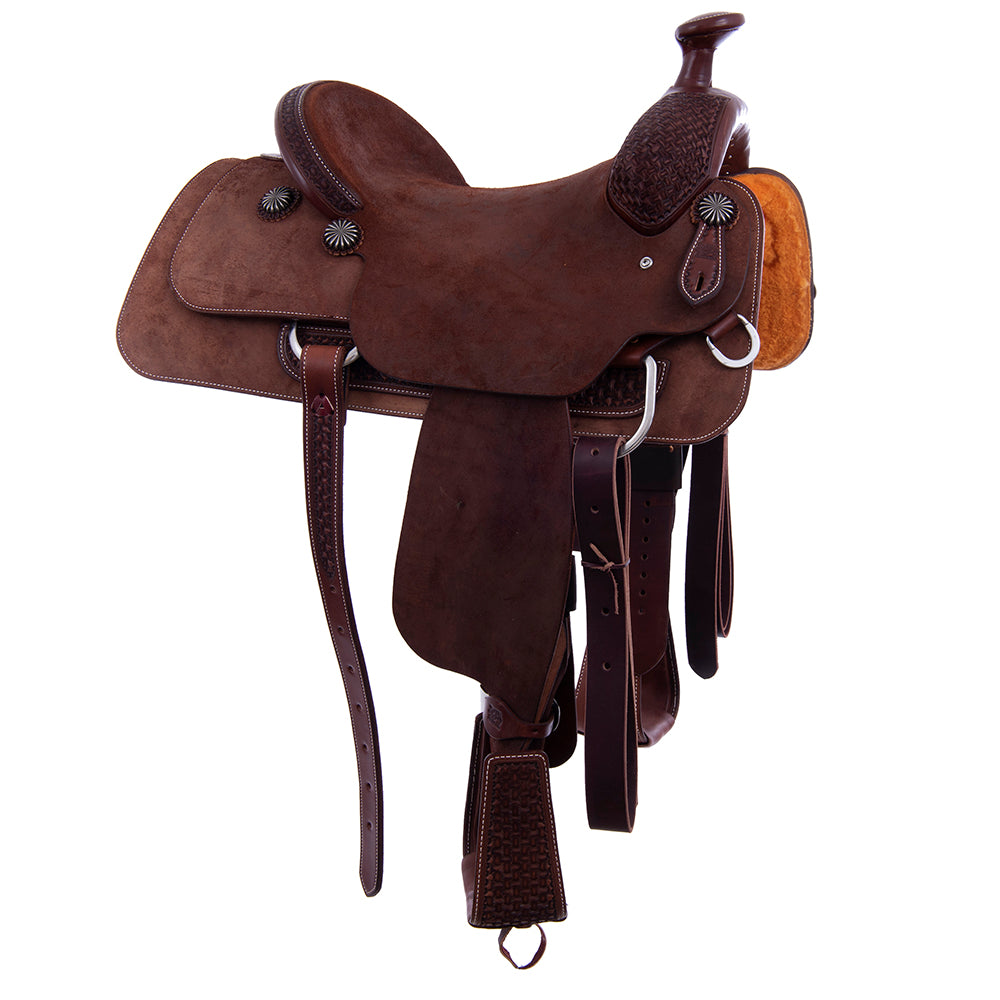 Burns Chocolate SO/RO Team Rope Saddle - Conventional - 1/8 Axe