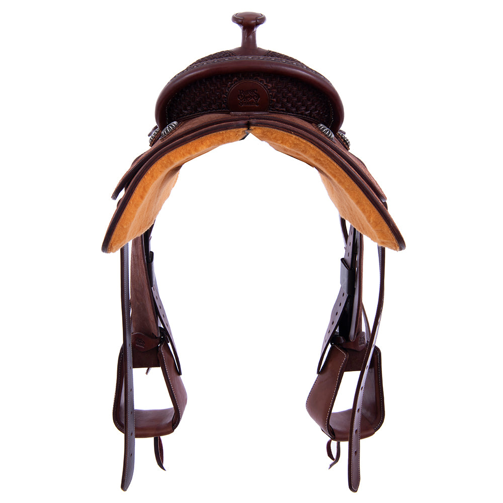 Burns Chocolate SO/RO Team Rope Saddle - Conventional - 1/8 Axe